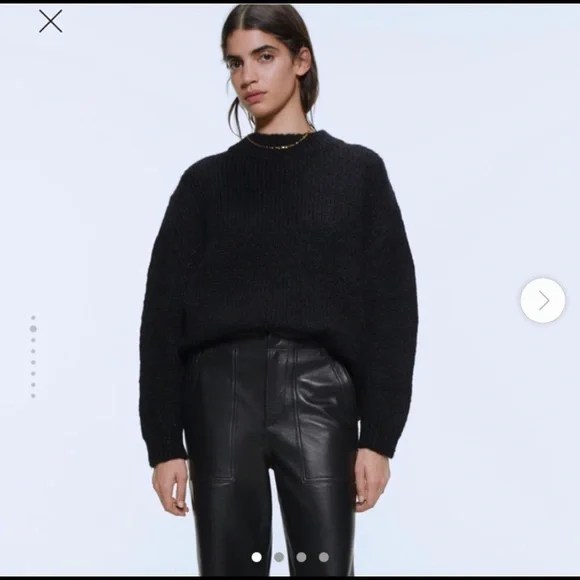 Zara Sweaters Zara Wool Blend Black Oversized Pullover Sweater